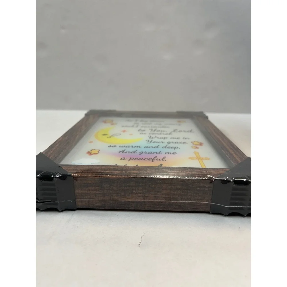 Religious Bedtime Prayer LED Light Up Shadow Box Wood Frame Wall Art 8x10